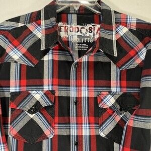 Aeropostale Men's Long Sleeve Western Pearl Snap Button Up 100% Cotton XXL